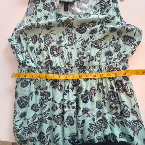 Lane Bryant Mint Floral Vines Midi Dress Women's Size 18 Tiered Cottage Boho 2X - Picture 10 of 10